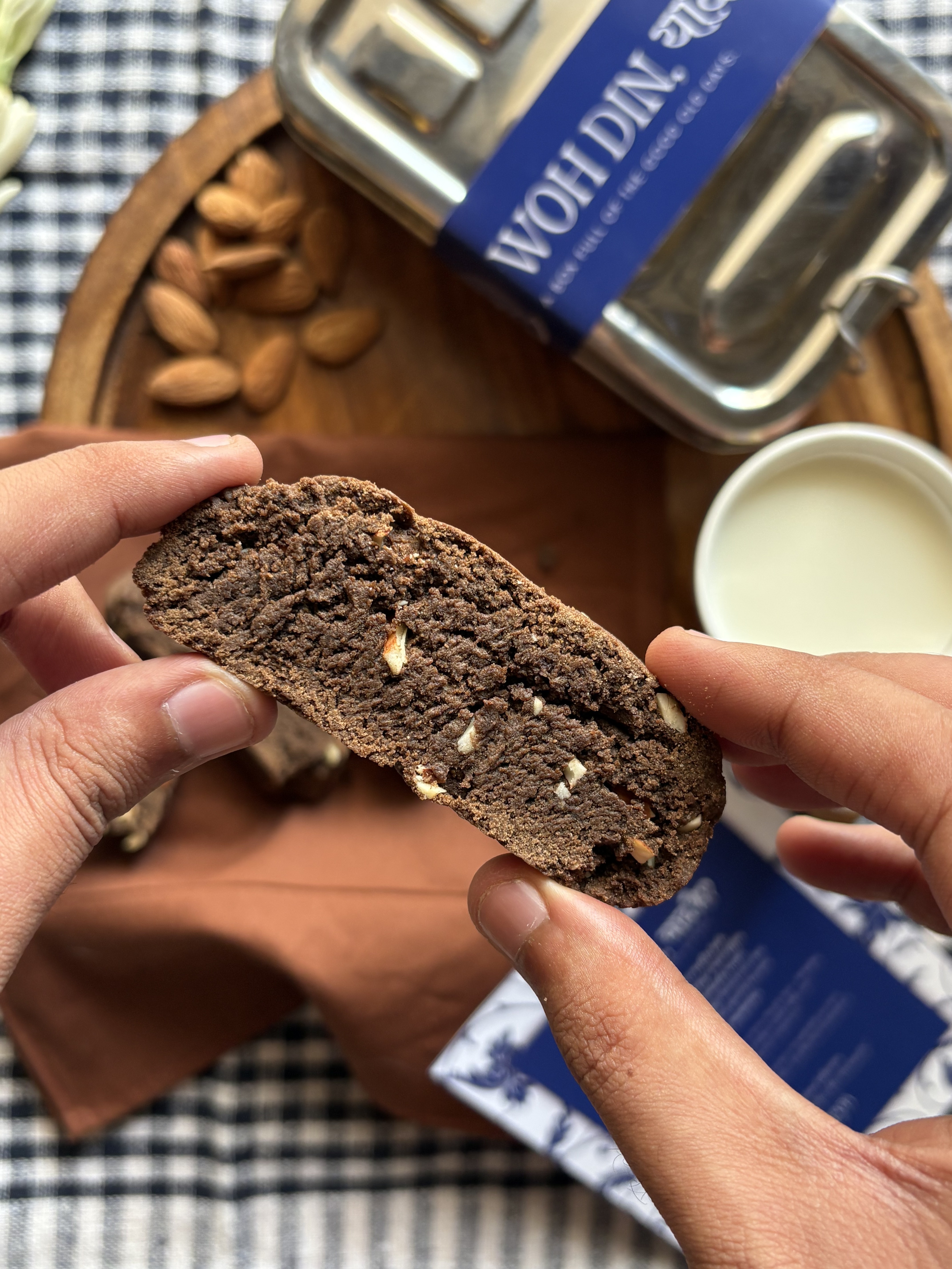 Almond Chocolate Biscotti, close-up